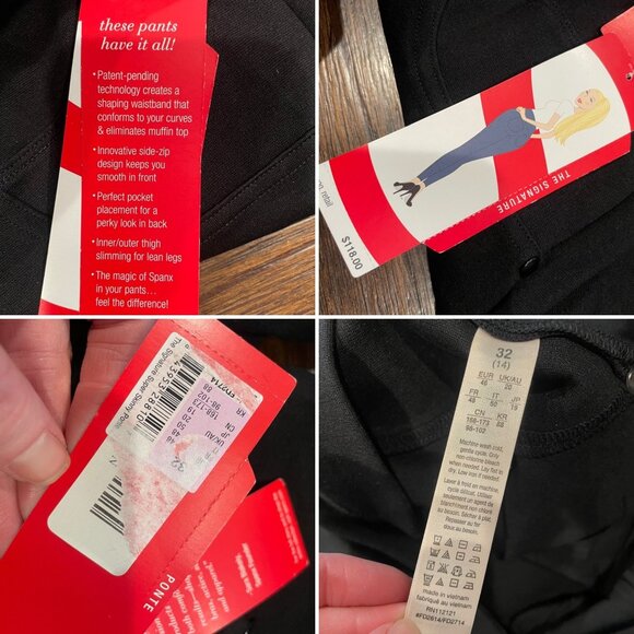 NWT Spanx Sz 32 (14) Black Signature Ponte Super Skinny Pants Shapewear Leggings - Picture 4 of 12